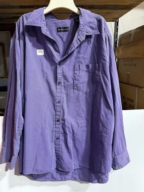 #4313-MB Studio Purple Pinstripe Casual Button-Down Shirt